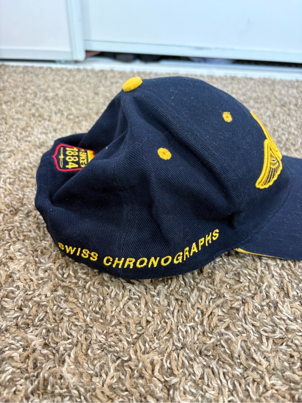 Breitling Swiss Chronographs Snapback Hat Navy Blue Aviation Watch Cap - Picture 4 of 7